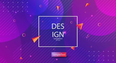 Pembe daireleri ve turuncu üçgenleri olan soyut, zarif bir mavi tasarım.