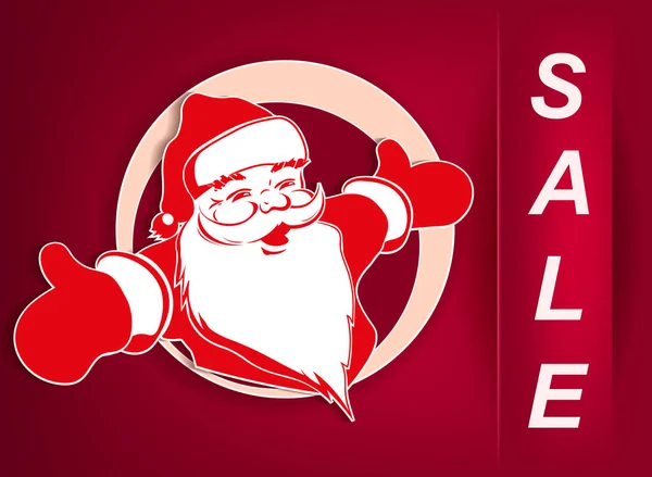 Weihnachten Illustration von rosa Farbe mit Weihnachtsmann mit gespreizten Händen und Text — Stockvektor