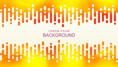 Soyut sarı desenli, eğimli ve bir dizi daireli, dikey yuvarlak çizgili.