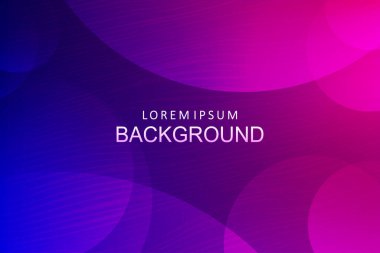 Mavi ve mor eğimli soyut kompozisyon, ışık daireleri, ince dalgalı çizgiler.