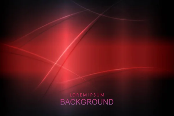 Fondo rojo oscuro con un gradiente, silueta de líneas finas curvas con sombra — Vector de stock