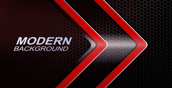 Abstract dark mesh composition, transparent arrow with glitter, textural border in red