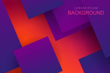 Soyut turuncu tasarım, eğimli çizilmiş mavi kareler kümesi.