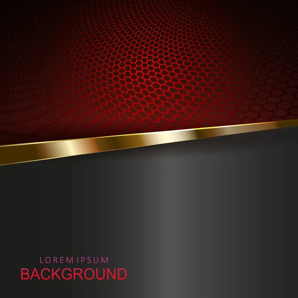 Abstrato fundo malha vermelha escura, obliquamente listrado cor de ouro —  Vetores de Stock