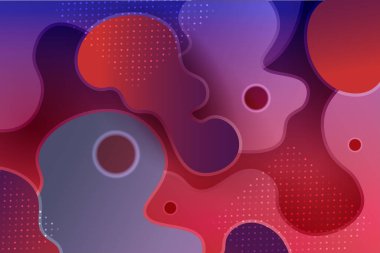 Oval soyut şekiller ve daireler ile çok renkli kompozisyon