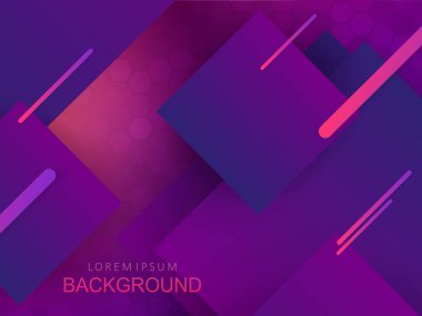 Kare ve çizgilerle mavi ve mor tonlarda bir gradyanı olan geometrik tasarım