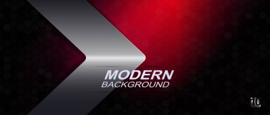 Kırmızı tonların gradyanı ile soyut kompozisyon, metalik renkte bir ok