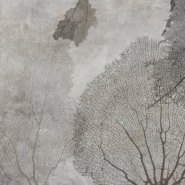 Yapraklar ve çimento karışık doku, soyut kirli arkaplan