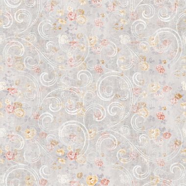 Pembe ve sarı çiçek bağcıklı grunge deseni