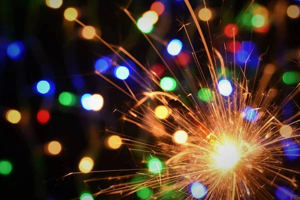 New Year Celebrate Color Spark Light Firework — Stock Photo, Image