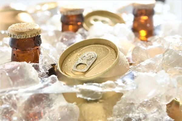 맥주를 얼음에 — 스톡 사진