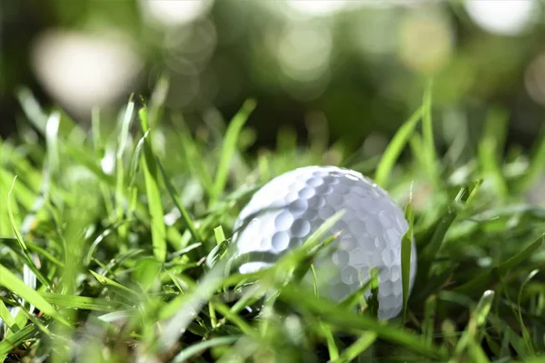 Golf Ball Rough Green Bokeh Background — Stock Photo, Image