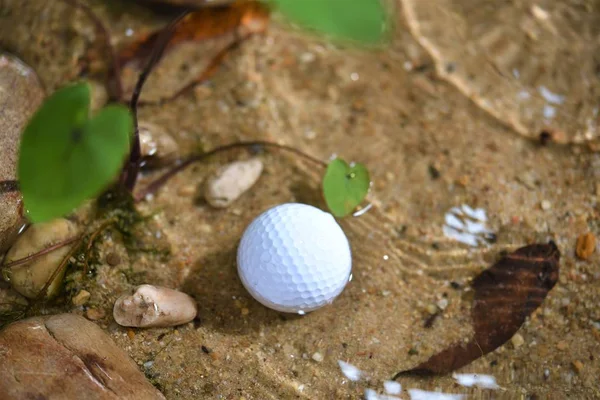 Balle Golf Dans Eau Danger — Photo