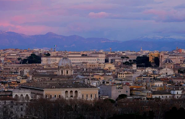 Roma Mons Janiculus Terrazza del Gianicolo Tepesi'nin yükseklikten panoramik