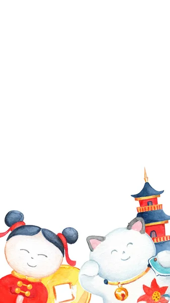 Ano Novo Chinês Partido Snapchat Geofilter Filtro Festival Tradicional Oriental — Fotografia de Stock