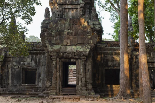 Ancien Temple Angkor Wat Mur Pierre Angkor Thom Reste Des — Photo