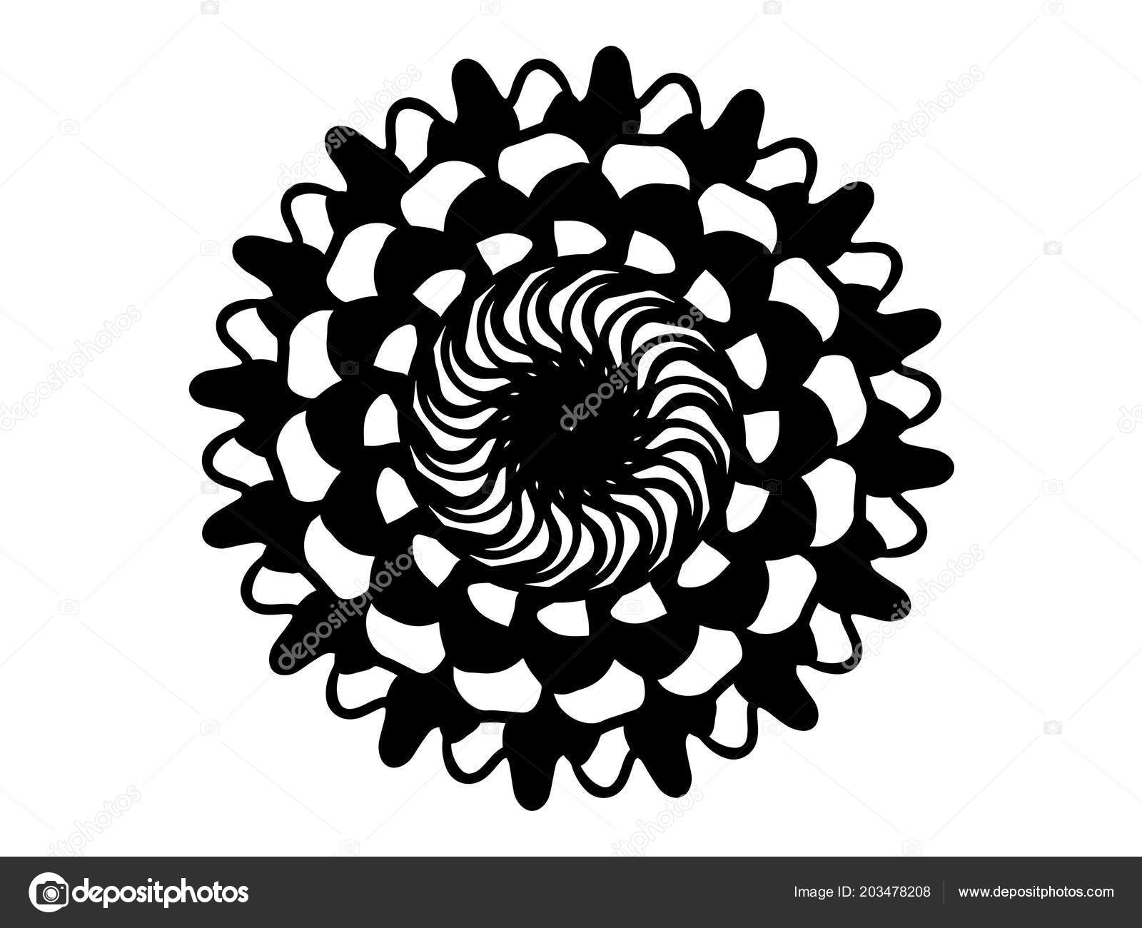 Zwarte Abstracte Mandala Witte Achtergrond Mandala Met Beweging