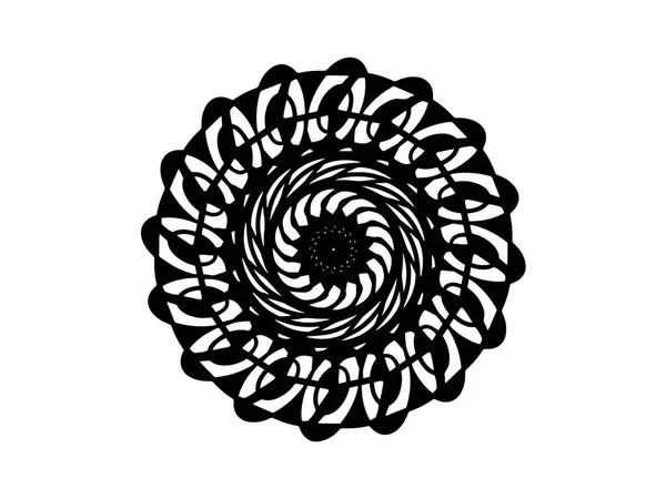 Mandala Vetorial Preto Sobre Fundo Branco Elemento Decoração Mandala Mágica — Vetor de Stock