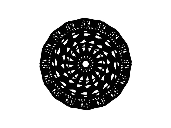 Schwarzes Vektormandala Auf Weißem Hintergrund Dunkles Mandala Dekorelement Runde Briefmarkenvorlage — Stockvektor