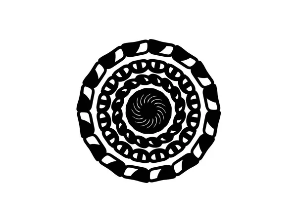 Mandala Vetorial Preto Sobre Fundo Branco Doodle Mandala Elemento Decoração — Vetor de Stock