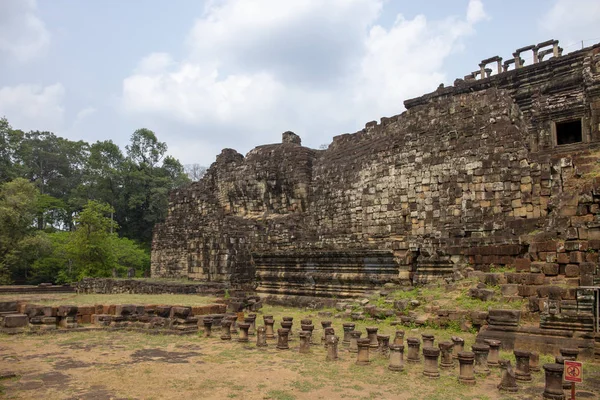 Ancienne Vue Temple Khmer Dans Complexe Angkor Wat Cambodge Face — Photo