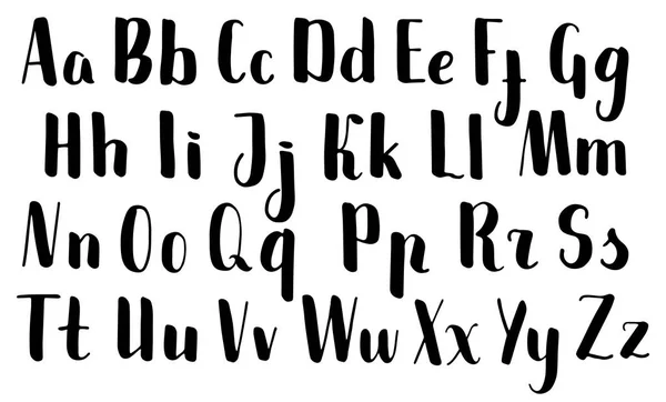 Ручні Літери Пензля Чорний Векторний Алфавіт Білому Тлі Скрипт Пензля — стоковий вектор