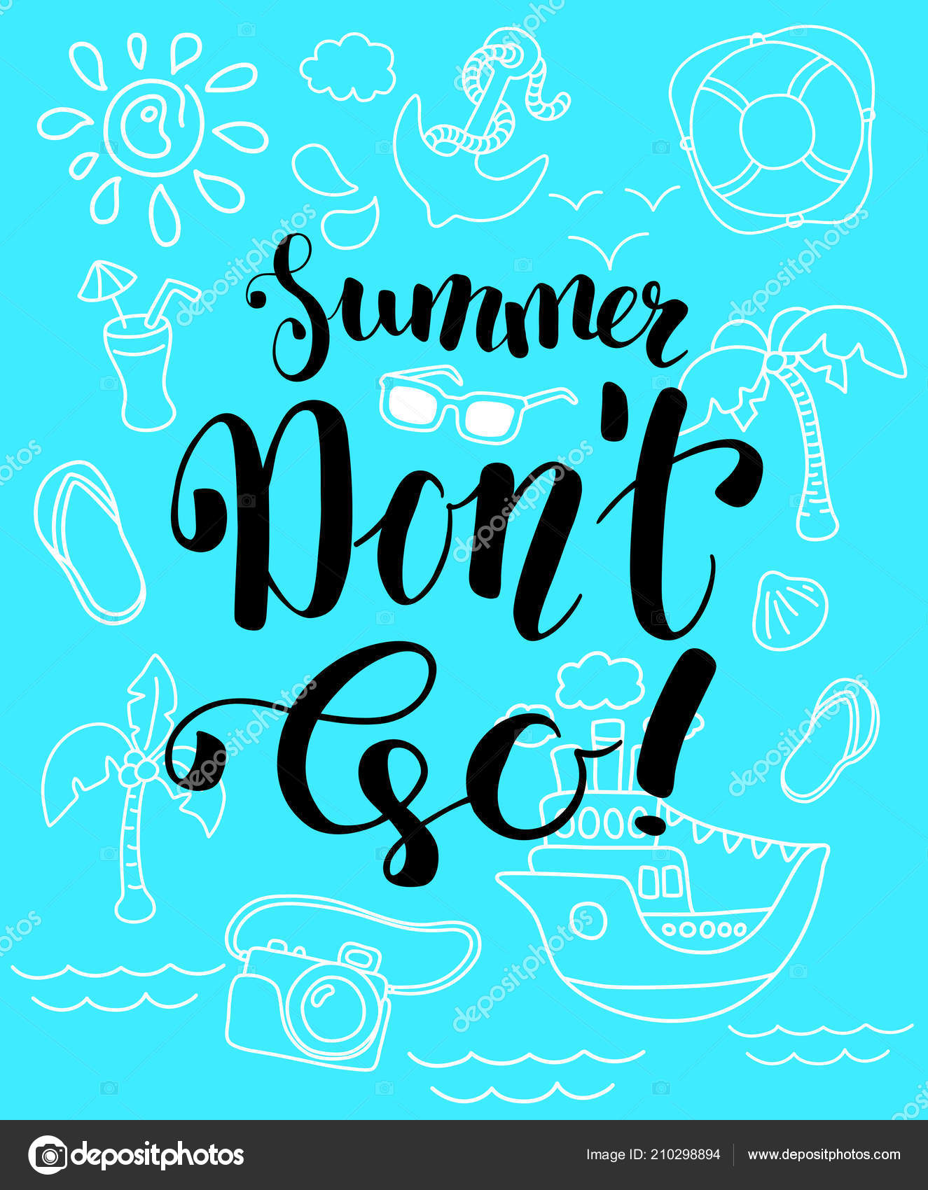 Summer Don Vector Poster Line Clipart Blue Background Tropical Summer Vector Image By C Davdeka Vector Stock Summer Don Vector Poster Line Clipart Blue Background Tropical Summer Vector Image By C Davdeka Vector Stock