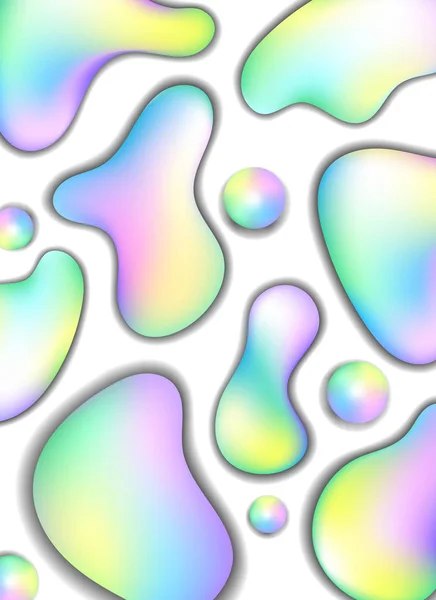 Regenbogenflüssigkeit Auf Weißem Hintergrund Bunte Seifenblasenvektorabstraktion Süßigkeiten Farbe Abstrakte Komposition — Stockvektor