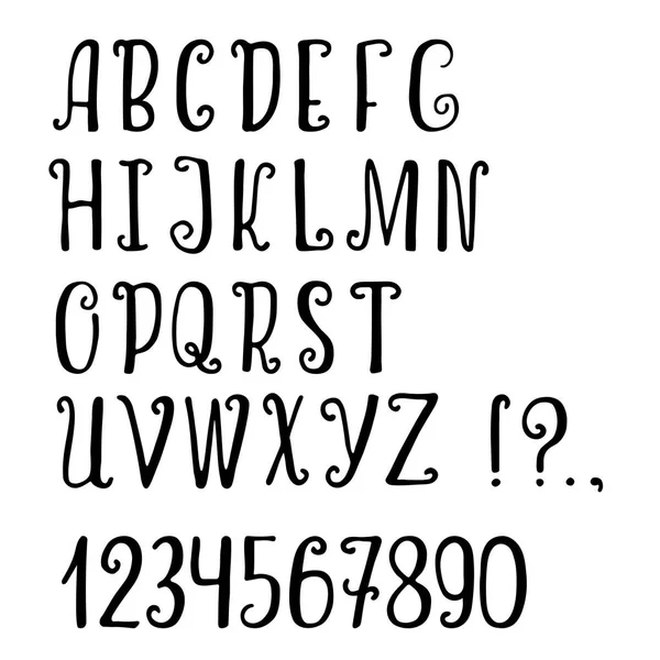 Рукописні Літери Білому Фоні Векторні Букви Англійського Алфавіту Неформальний Набір — стоковий вектор