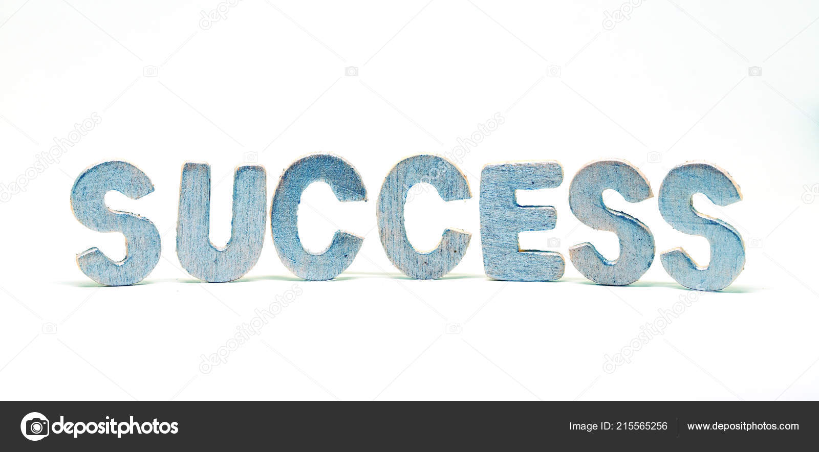 Success Word Painted Letter White Background Standing Wooden Letter Positive Stock Photo C Davdeka 215565256