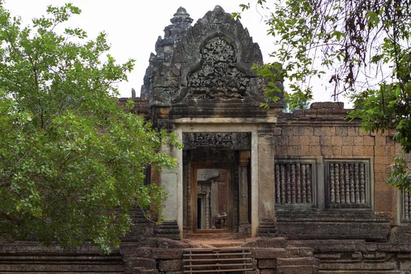 Αρχαίο Ναό Banteay Samre Άνγκορ Βατ Καμπότζη Πέτρινη Σκαλισμένη Διακόσμηση — Φωτογραφία Αρχείου