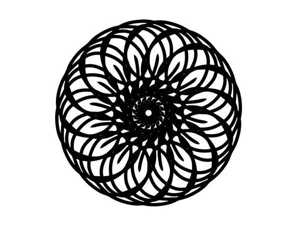 Mandala Vector Negro Sobre Fondo Blanco Decoración Delineada Gruesa Decoración — Archivo Imágenes Vectoriales