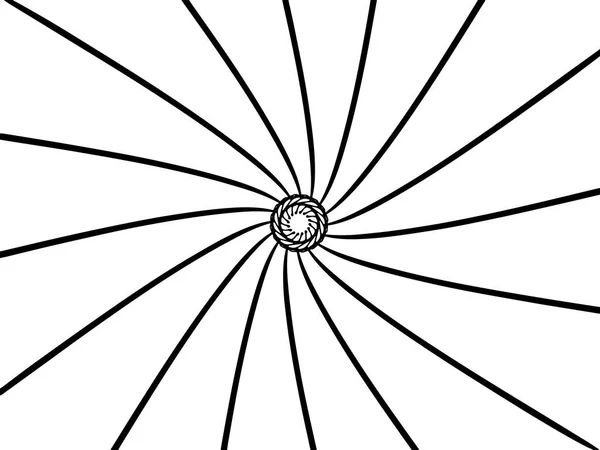 Zwarte Vector Mandala Witte Achtergrond Futuristische Spiraalvormige Achtergrond Ronde Decoratie — Stockvector