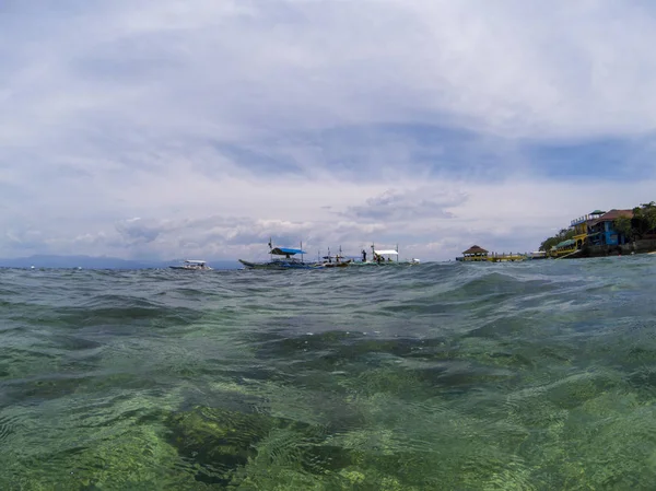 Seaside Landscape Fisheye Lens Tropical Seashore Photo Marine Landscape Sky — Stock Photo, Image