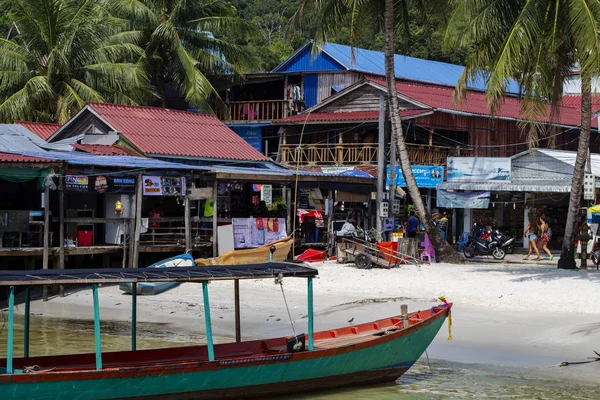 Ilha Koh Rong Camboja Abril 2018 Vista Vila Beira Mar — Fotografia de Stock