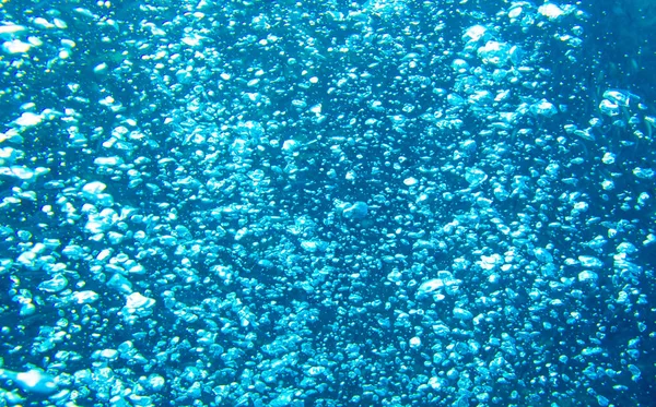 Θαλασσινό Φόντο Φυσαλίδες Θάλασσα Φυσαλίδες Νερού Άποψη Από Undewater Οξυγόνου — Φωτογραφία Αρχείου