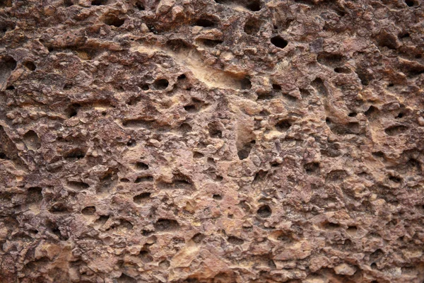 Verweerde Zandsteen Oppervlak Oude Ruwe Textuur Van Natuursteen Poreuze Oppervlak — Stockfoto
