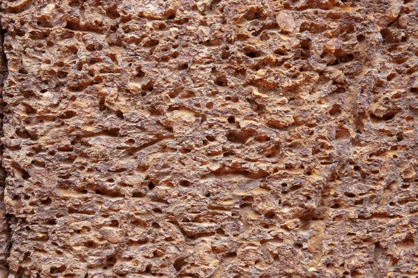 Grungy Zandsteen Oppervlak Verweerde Ruwe Textuur Van Natuursteen Poreuze Stenen — Stockfoto