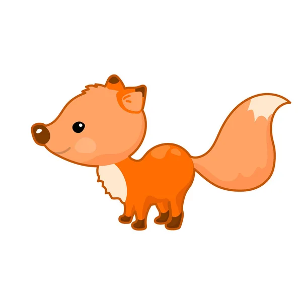 Lovely Fox Vector Illustration White Background Woodland Animal Icon Cute — 스톡 벡터