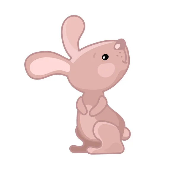 Illustration Vectorielle Lapin Rose Sur Fond Blanc Icône Animale Des — Image vectorielle