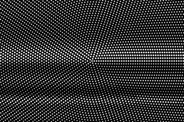 Siyah arka planda beyaz noktalar. Yarı ton vektör dokusu. Küçük nokta gradyanı. Klasik tasarım için tek renkli yarım tonlu üst üste. Yüzeyde delik var. Pop sanat tarzı nokta desen kartı