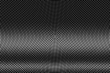 Siyah arka planda beyaz noktalar. Kontrast yarım ton vektör dokusu. Yatay noktalama gradyanı. Klasik efekt için tek renk yarım ton örtüsü. Karanlık delikli yüzey. Pop sanat tarzı nokta desen kartı