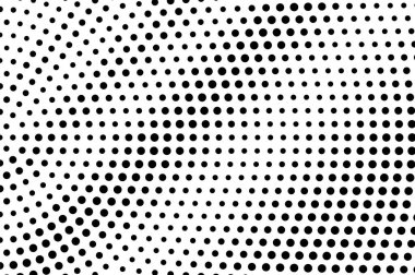 Beyaz grunge yarım ton vektörü üzerine siyah. Dijital noktalı doku. Nadir görülen nokta gradyanı. Çizgi film efekti için tek renkli yarım ton. Geçmişi eski tarzda delinmiş. Mürekkep nokta çalışma yüzeyi