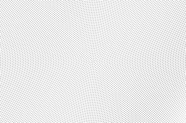 Siyah üzerine beyaz noktalı resim vektör. Mikro doku noktalı. Soluk dotwork gradyan. Çizgi film efekti için tek renkli yarı ton kaplaması. Delikli arka planda retro tarzı. Soyut dotwork yüzey