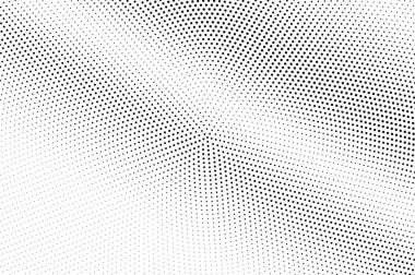 Siyah üzerine beyaz noktalı resim vektör. Dairesel noktalı doku. Çapraz dotwork gradyan. Çizgi film efekti için tek renkli yarı ton kaplaması. Delikli arka planda retro tarzı. Soyut dotwork yüzey