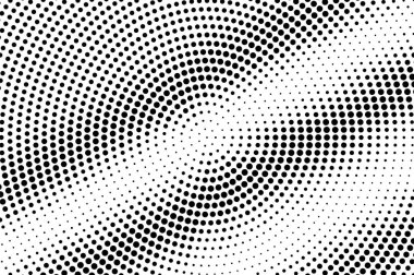 Beyaz, yuvarlak, yarım ton desenli. Çapraz nokta gradyanı. Grunge noktalı vektör arka planı. Monokrom yarım ton kaplama. Klasik çizgi film etkisi. Delik dokusu. Retro nokta çalışma yüzeyi