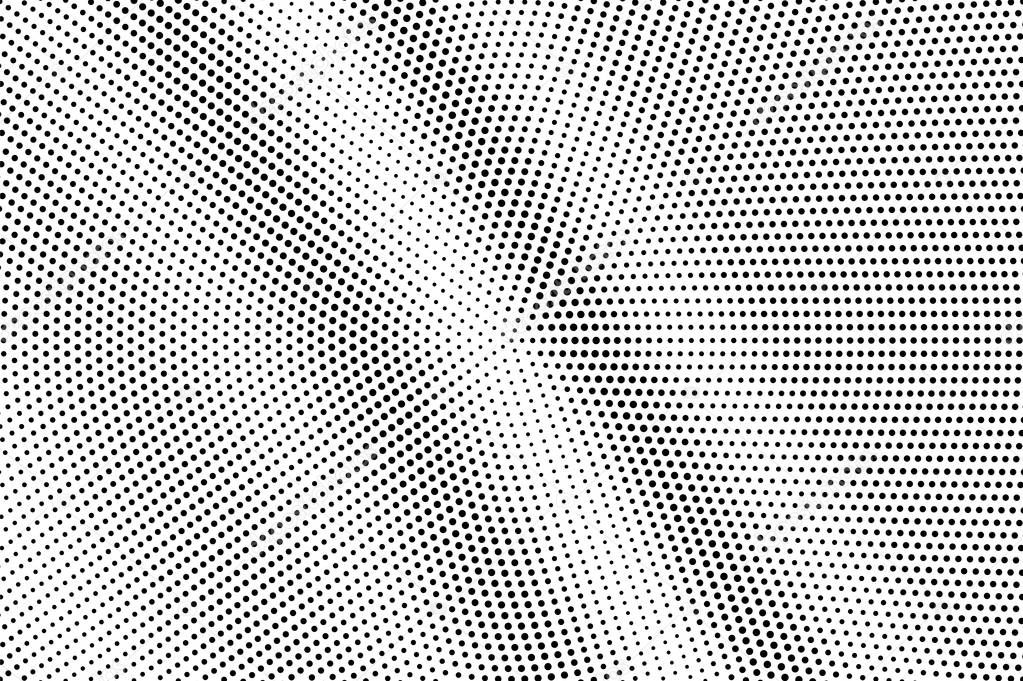 Black on white contrast halftone texture. Diagonal dotwork gradient. Dotted vector background. Monochrome halftone overlay for vintage cartoon effect. Perforated retro card. Abstract dotwork surface