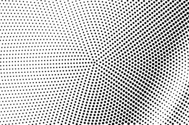 Dairesel noktalı yarım ton ve soluk bir eğim. Siyah ve beyaz vektör dokusu. Klasik efekt grafik dekor. Retro noktalı kaplama. Tek renkli yarım tonlu arka plan ya da ön plan. Delinmiş yüzey
