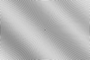 Siyah ve beyaz yarım ton vektörü. Çapraz nokta gradyanı. Dairesel pürüzsüz nokta çalışması yüzeyi. Mürekkep noktalarıyla desenli klasik kaplama. Tek renkli yarım tonlu arka plan. Retro grafik için delinmiş doku