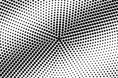 Siyah ve beyaz yarım ton vektörü. Çapraz nokta gradyanı. Aşırı büyük bir nokta çalışma yüzeyi. Mürekkep noktalarıyla desenli klasik kaplama. Tek renkli yarım tonlu arka plan. Retro grafik için delinmiş doku